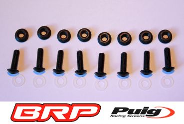 Puig Schraubensatz für Racingscheiben schwarz eloxiert Set of screws for racing windshields black