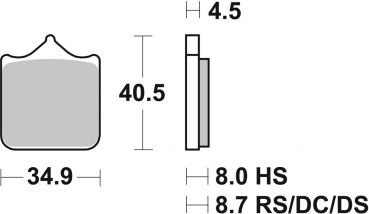 Racing Bremsbelag SBS 870 DS-2 Dual Sinter weicher Biss