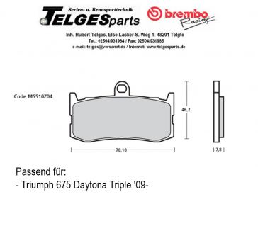 Brembo Racing Bremsbelag 5510Z04 Triumph 675 Daytona Triple ab 2009