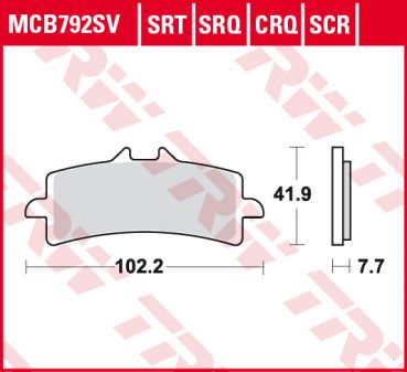 TRW Lucas Racing Bremsbelag MCB 792 SCR Sinter Carbon