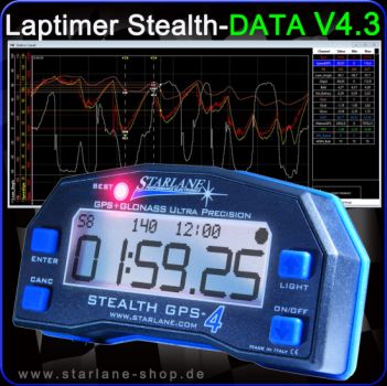 Starlane GPS Laptimer STEALTH - DATA V4 Lean Angle