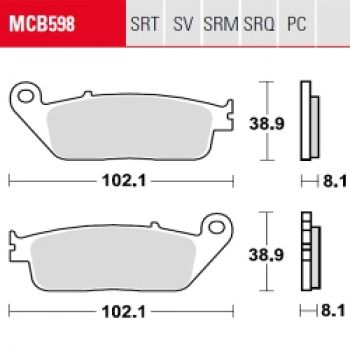 TRW Scheibenbremsbeläge MCB 598 TRQ mit ECE R90