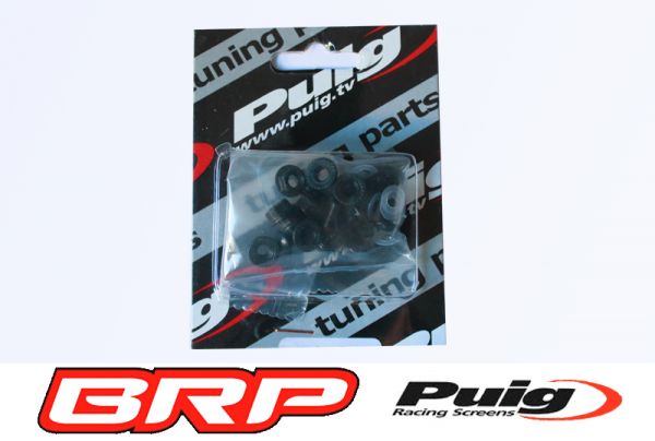 Puig Schraubensatz für Racingscheiben schwarz eloxiert Set of screws for racing windshields black