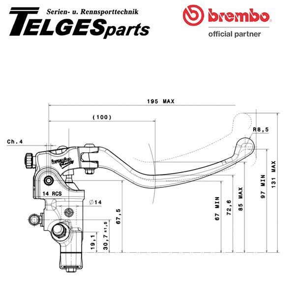 Brembo Radial Bremspumpe RCS 14 x 18-20