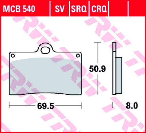 TRW Lucas Racing Bremsbelag MCB 540 CRQ Hyper Carbon