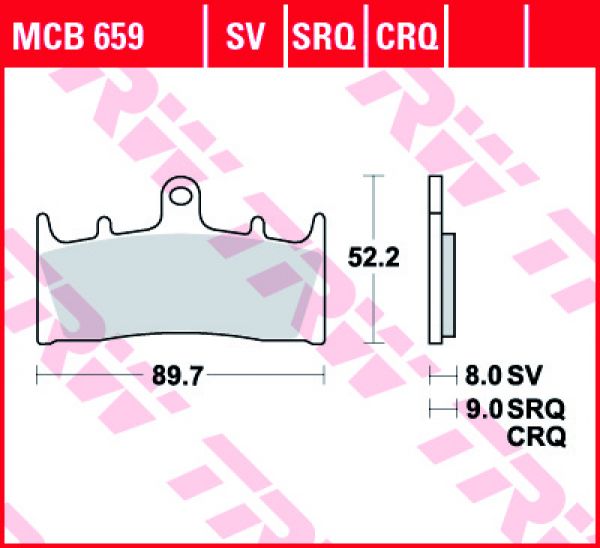 TRW Lucas Racing Bremsbelag MCB 659 SRQ Sintermetall