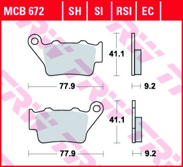 TRW Lucas Bremsbelag MCB 672 SH Sinter Street MCB672SH MCB672 672SH