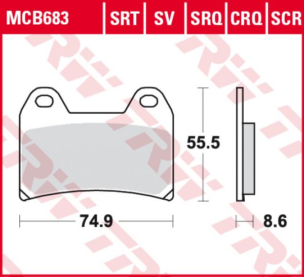 TRW Lucas Racing Bremsbelag MCB 683 CRQ MCB683 683CRQ MCB683CRQ Hyper Carbon