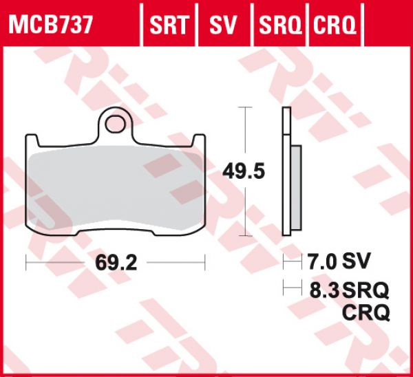 Trw Lucas Bremsbelag Mcb Sv Sinter Street Brp Motorradverkleidungen Motorradzubeh R