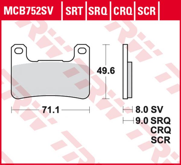 TRW Lucas Bremsbelag MCB 752 SV Sinter Street