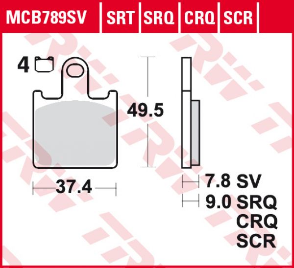 TRW Lucas Bremsbelag MCB 789 SV Sinter Street