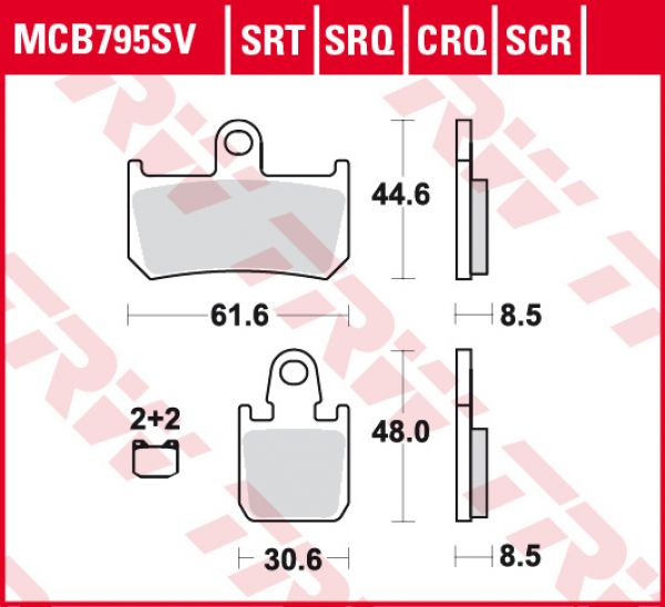 TRW Lucas Bremsbelag MCB 795 SV Sinter Street