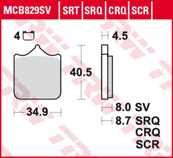 TRW Lucas Racing Bremsbelag MCB 829 CRQ Hyper Carbon