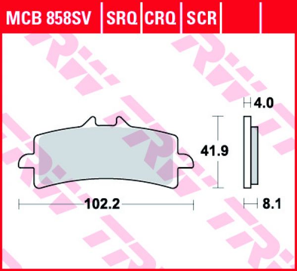 TRW Lucas Racing Bremsbelag MCB 858 SRQ Sintermetall