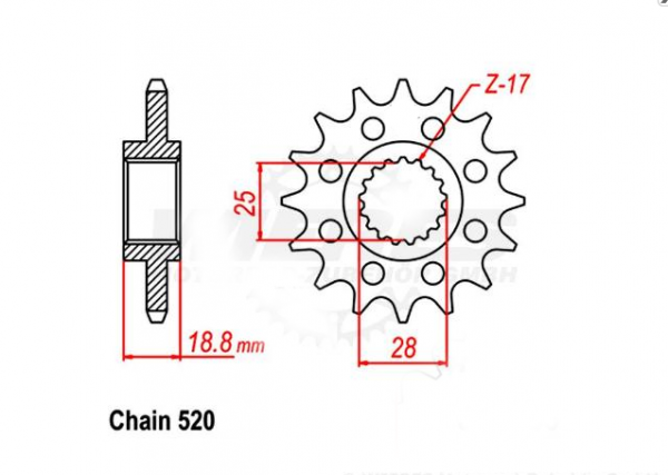 Ritzel Aprilia RSV4 1000 Teilung 520