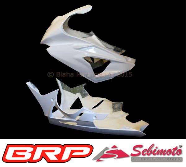 BMW S 1000RR 2012-2014 Sebimoto Rennverkleidung 2 tlg Unterteil für Racing Auspuffanlage Fairing 2 parts lower part for racing exhaust