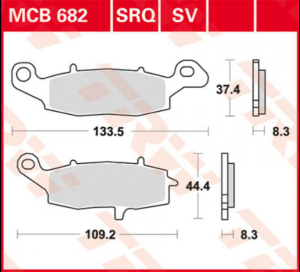 TRW Lucas TRW Lucas Racing Bremsbelag MCB 682 TRQ Sintermetall vorne linksBremsbelag MCB 681 TRQ Sintermetall vorne rechts