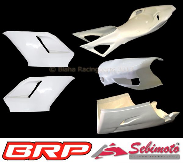 Ducati 848-1098-1198 Sebimoto Rennverkleidung 4 teilig mit großen Lufteinlässen und Höcker geschlossen  Fairing 4 parts with great air inlets + tailsection closed