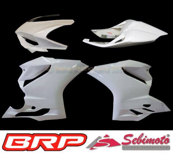 Ducati Panigale 1199 2012 bis 2014 Sebimoto Rennverkleidung 3 teilig und Höcker offen Fairing 3 parts and tailsection open