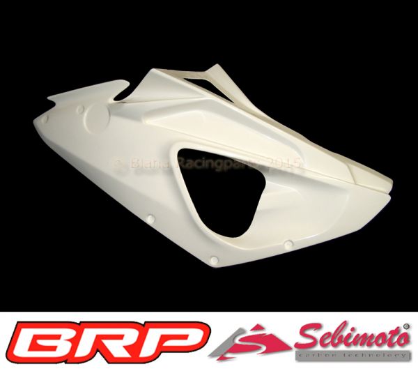 BMW S 1000RR / 2009-2011 Sebimoto Rennverkleidung 4 tlg., Unterteil für Racing Auspuffanlage + Höcker offen (für Originalsitz) / Fairing 4 parts, lower part for racing exhaust + tailsection open (for original seat)