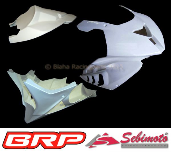 BMW S 1000RR 2009-2011 Sebimoto Rennverkleidung 2 tlg. Unterteil für Racing Auspuffanlage + Höcker offen Luftrohr Höcker-Vorderteil und Platte